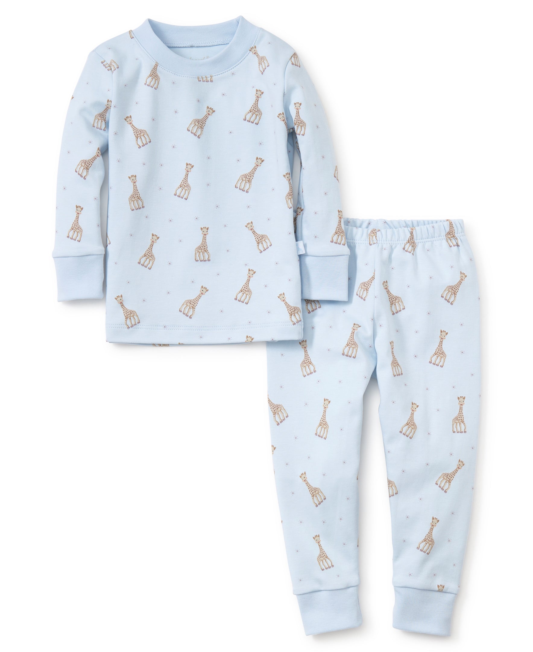 Pyjama Y Blanc Bleu Col claudine 1 mois - Sophie la Girafe