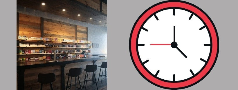 Vape Shop with Graphic of Clock