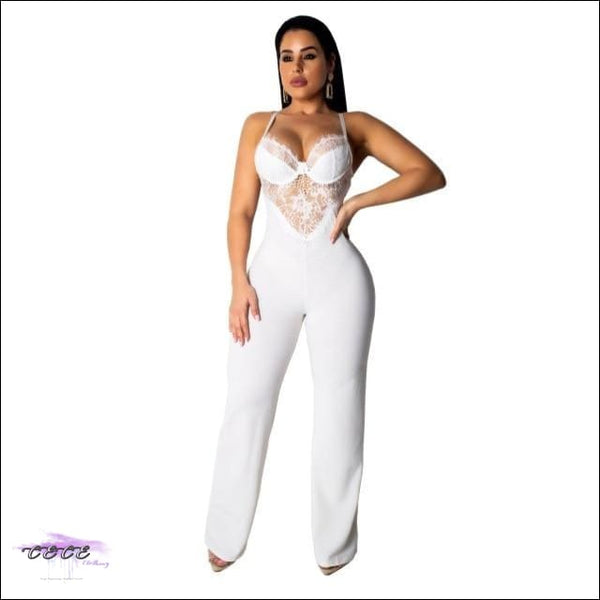 cream lace jumpsuit