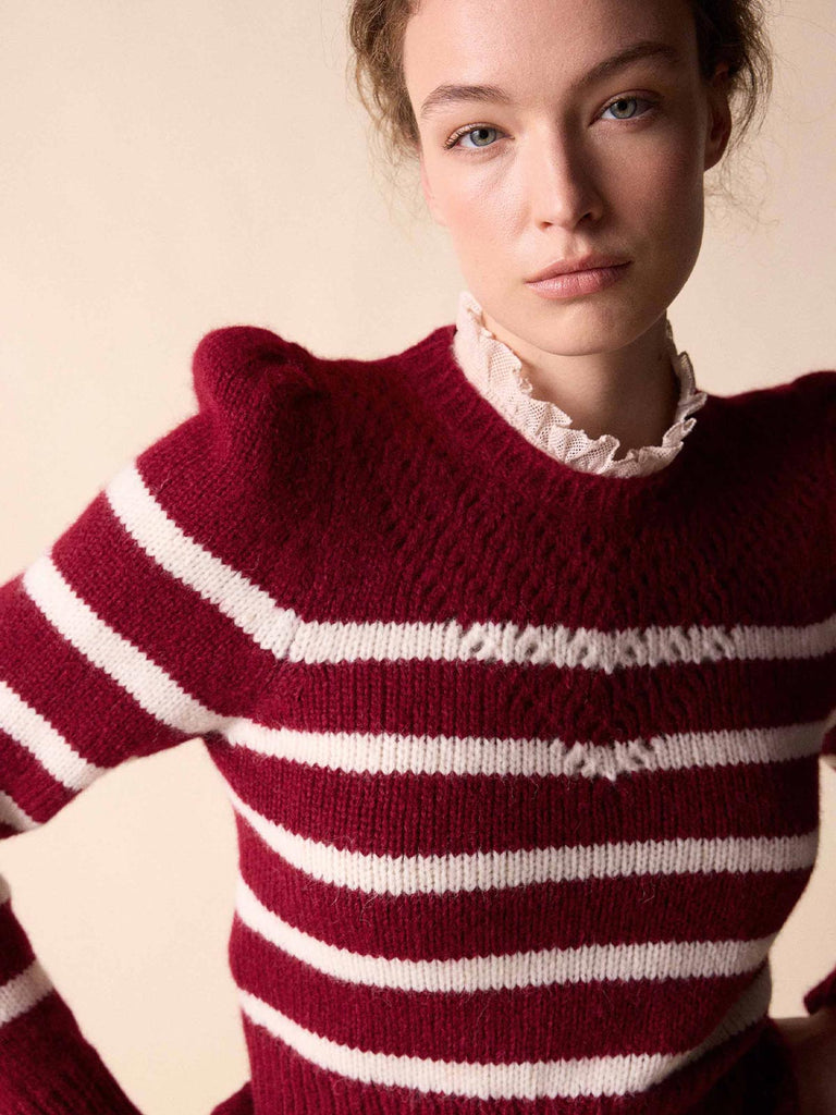 Sissy Sweater Breton Stripe Berry Fashionkind 