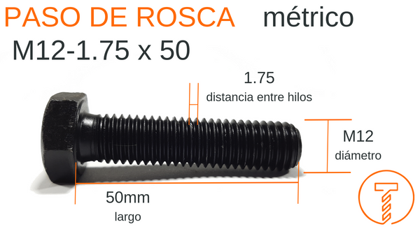 paso de rosca de tornillo milimetrico