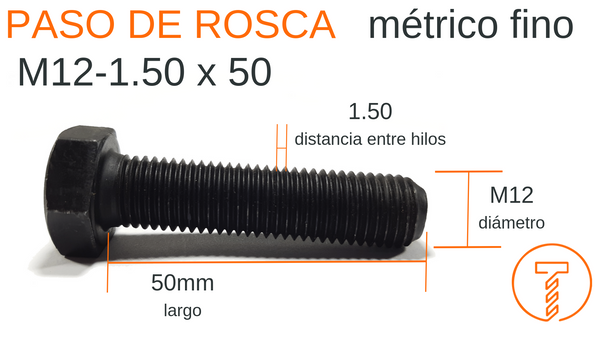 paso de rosca de tornillo fino