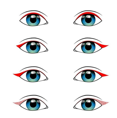 Examples of uneven eyeliner tattoos