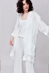 Organic Linen Kimono Wrap Jacket