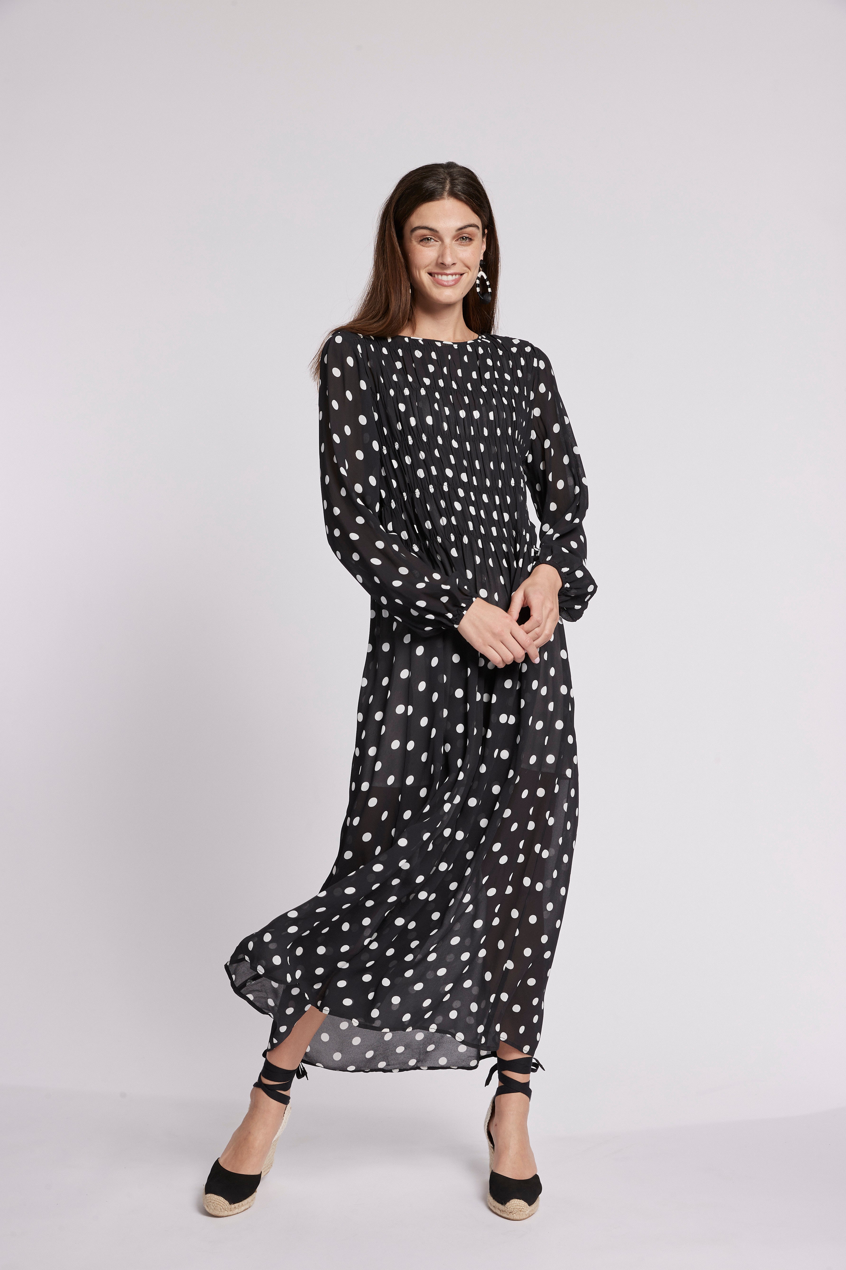 Tyler Boe Taylor Polka Dot Maxi Dress