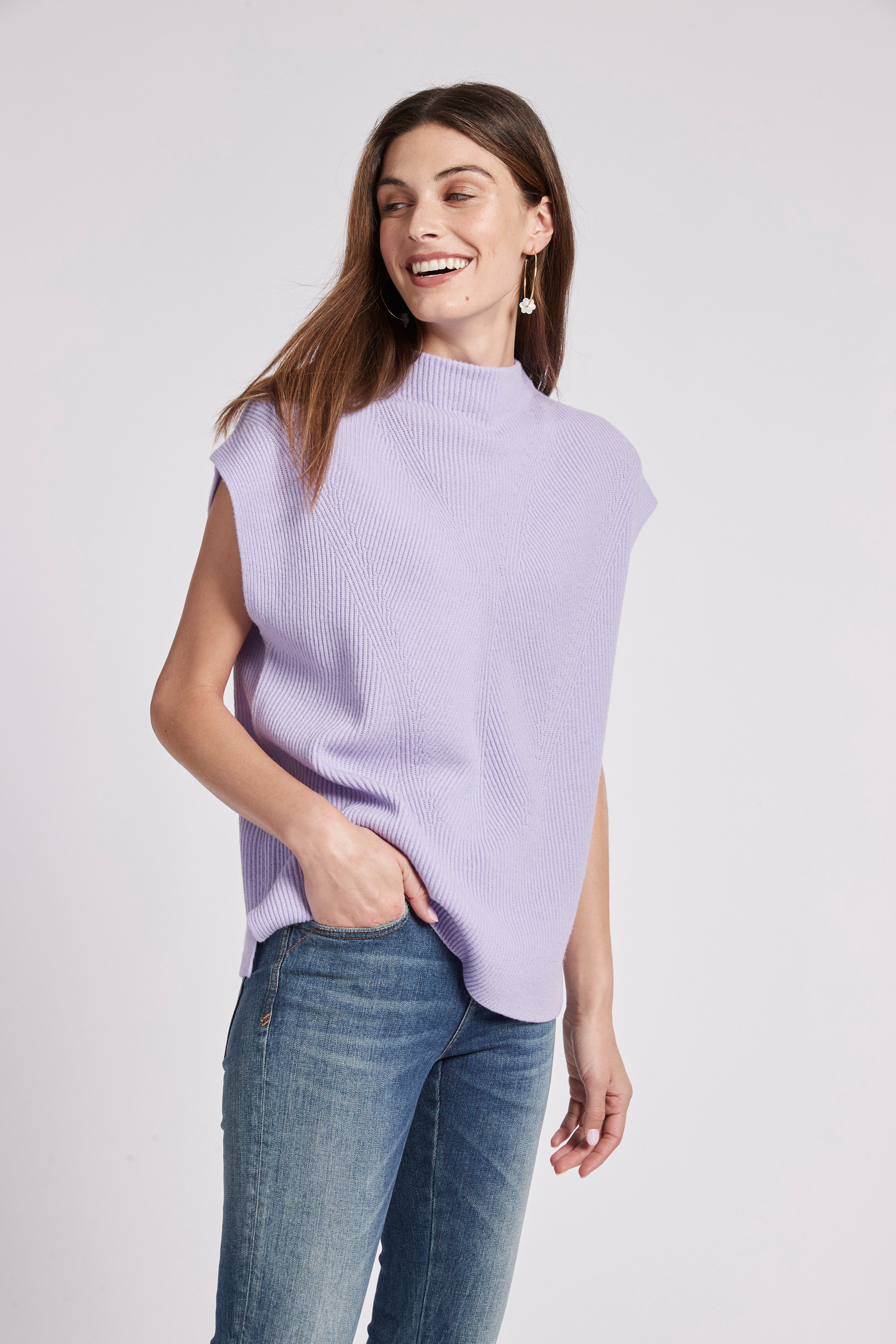 Tyler Boe Cashmere Cap Sleeve Sweater