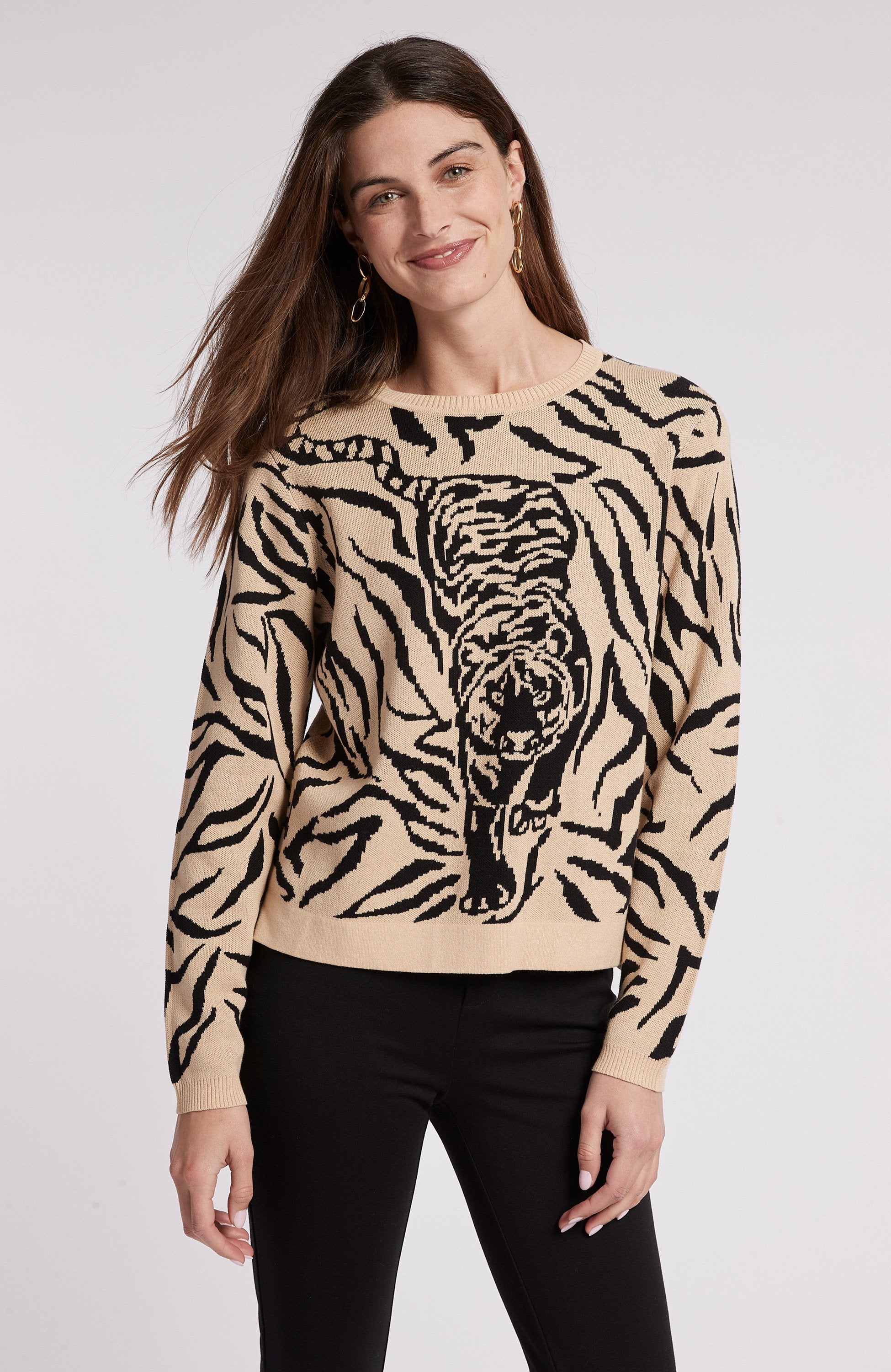 Tyler Boe Jacquard Tiger Crewneck Sweater