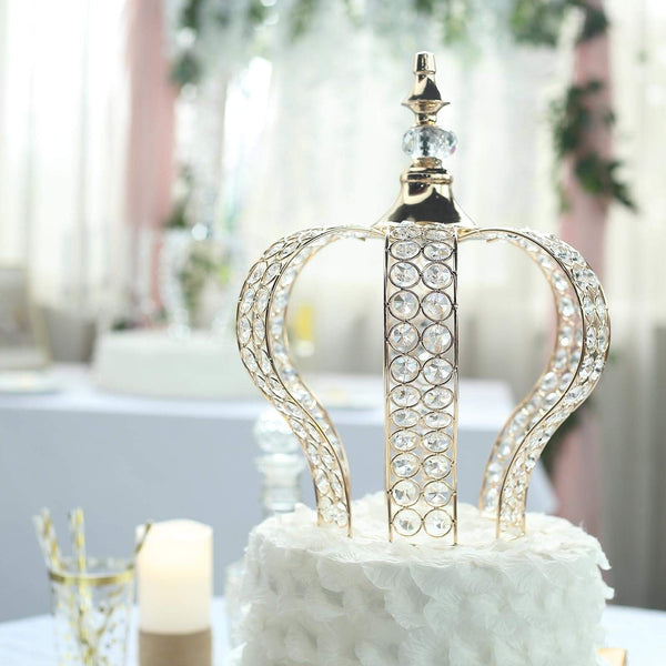  BalsaCircle 4-Inch wide Rose Gold Metal Crown Cake