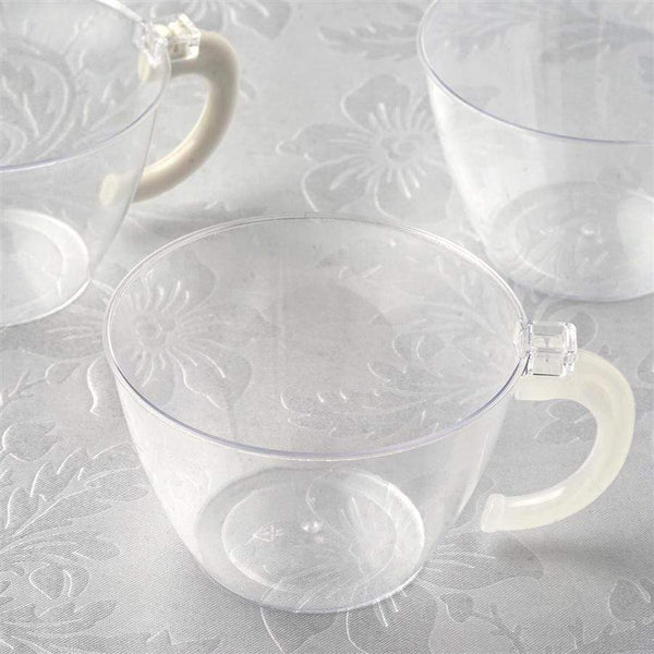 6 Clear 16 oz Crystal Cut Plastic Drinking Glasses - Disposable Tablew