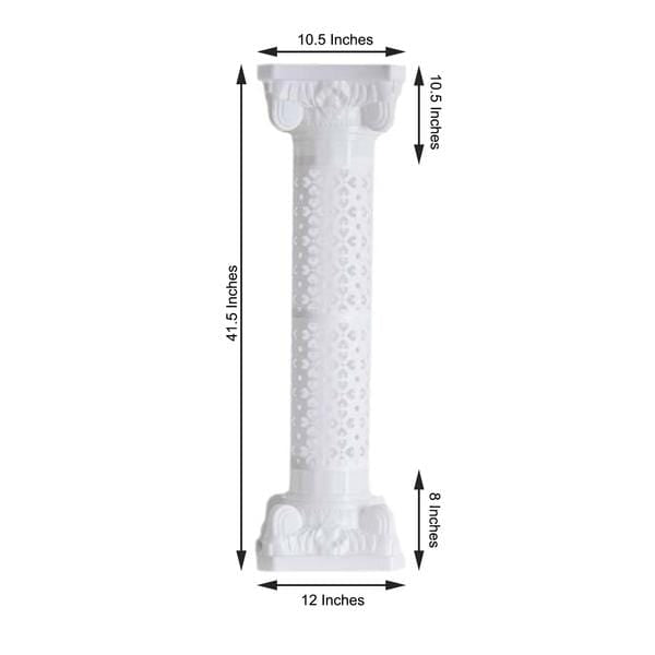 4 White 42 in tall Adjustable Roman Columns Plant Pedestal Stands ...