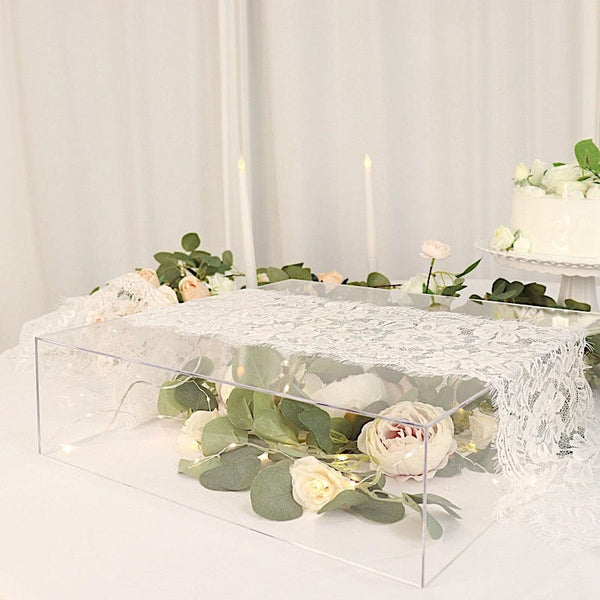 10x5 Clear / Gold Acrylic Hexagonal Cake Box Stand With Hollow Bottom,  Transparent Geometric Pedestal Riser