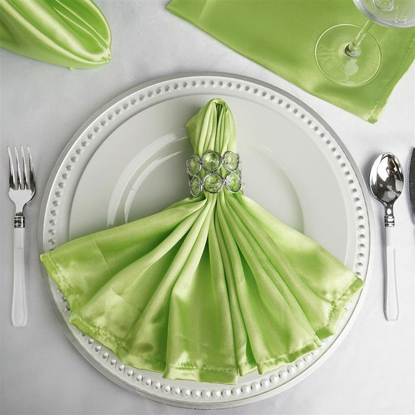 8 pieces Ciaoed Solid Fabric Napkin 16*24-Inch Cotton Cloth Napkins - for  Wedding and Banquet, Hotel or Home Fine Dining Use Green 