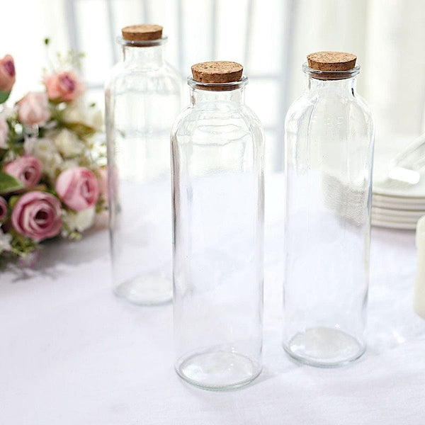 12 Square 12 oz Refillable Glass Bottles Storage Jars - Clear