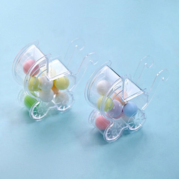 12 Clear 3.5 Mini Candy Jars with Lids Favor Holders