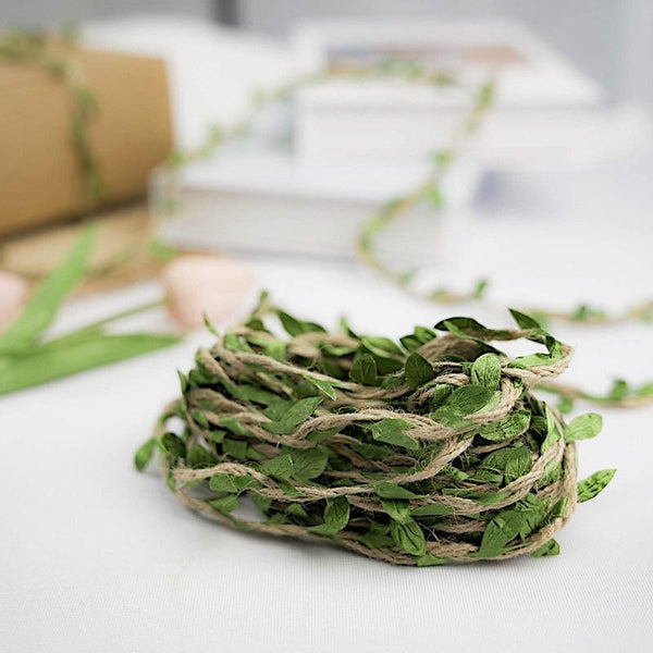 SEELOK 263ft Artificial Vines Leaf Ribbon Olive Leaf Ribbon Leaf Trim  Ribbon for DIY Home Wedding Party 