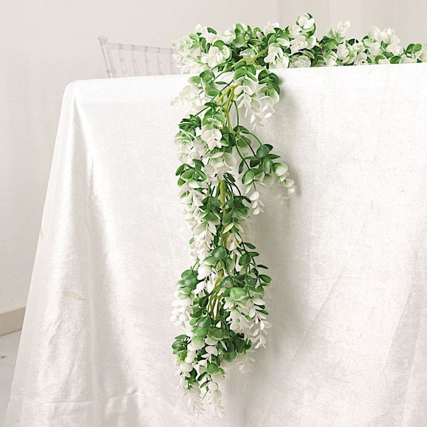 6 ft Frosted Green Artificial Eucalyptus Leaves Faux Greenery Garland