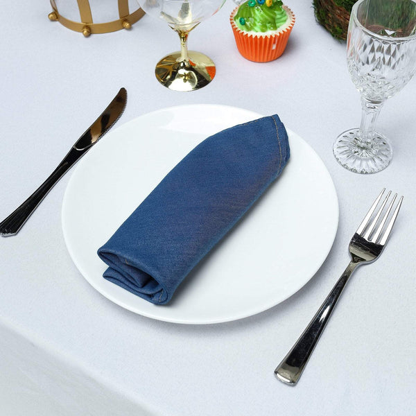 Dusty Blue Polyester Linen Napkins - 17x17