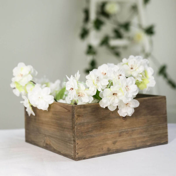 BalsaCircle 24x6 Brown Wood Rustic Rectangular Boxes Planter Holders  Centerpieces Wedding Party Crafts 