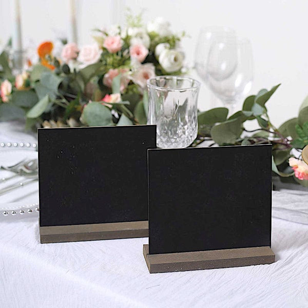 10 Black 3x4 in Wood Chalkboards with Removable Stands and Chalks