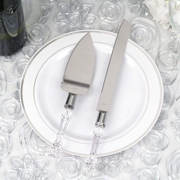 Cake Knife and Serving Set in White and Gold — Simple Beautiful Living