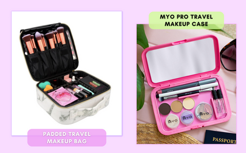 padded travel makeup bag, myo pro travel makeup case