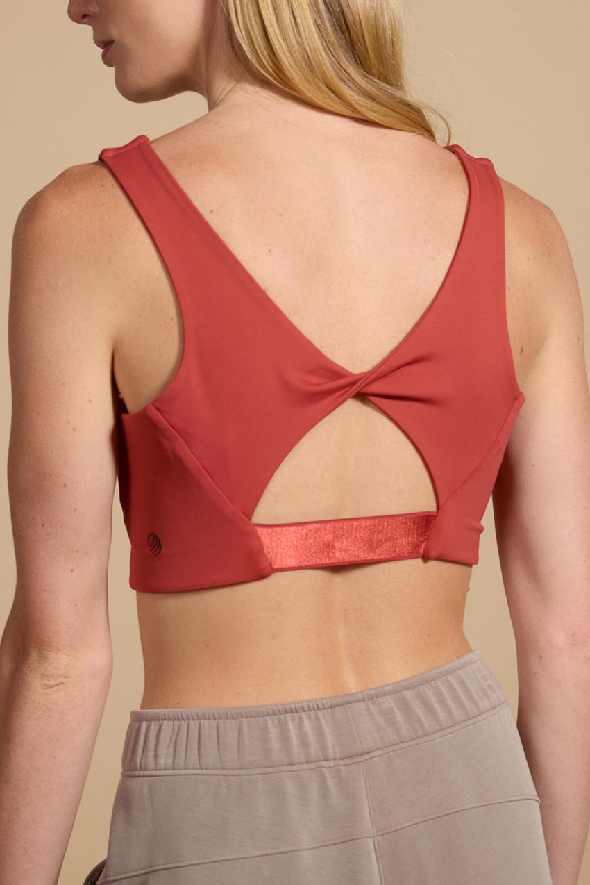 Zara Sports Bra Red White Trim Tank Crop Top Activewear Nylon Size