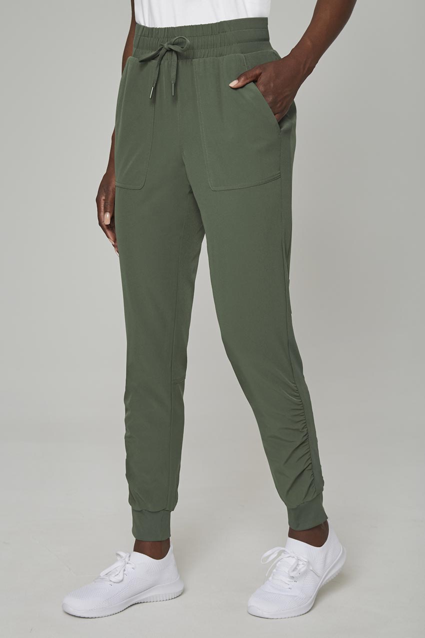 Mondetta Ladies Moisture Wicking Ultra-Soft Jogger Pants (Small, Green  (Olive)