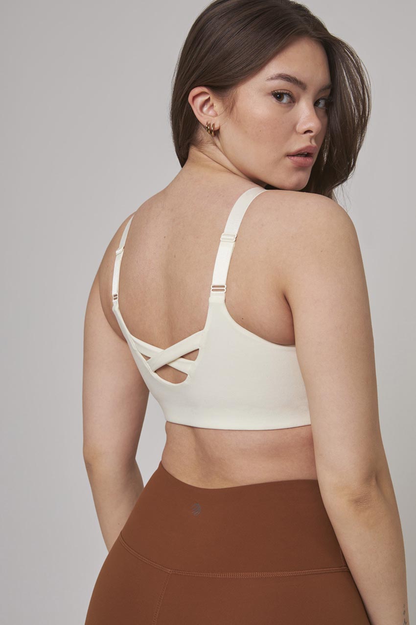 Explore Recycled Polyester Basic Racer Back Light Support Sports Bra Peached