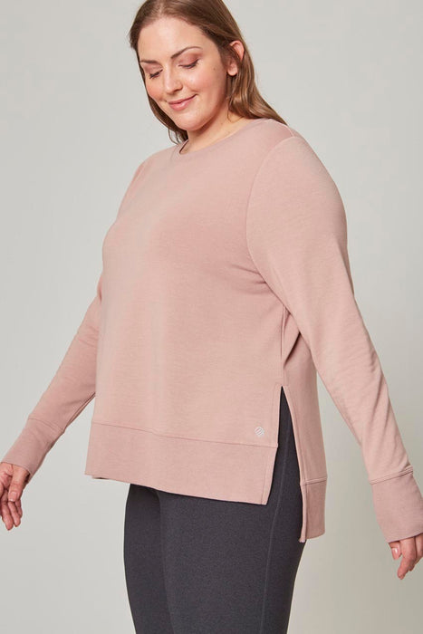 Serene Recycled Polyester TENCEL™ Modal Relaxed Side Slit Pullover 