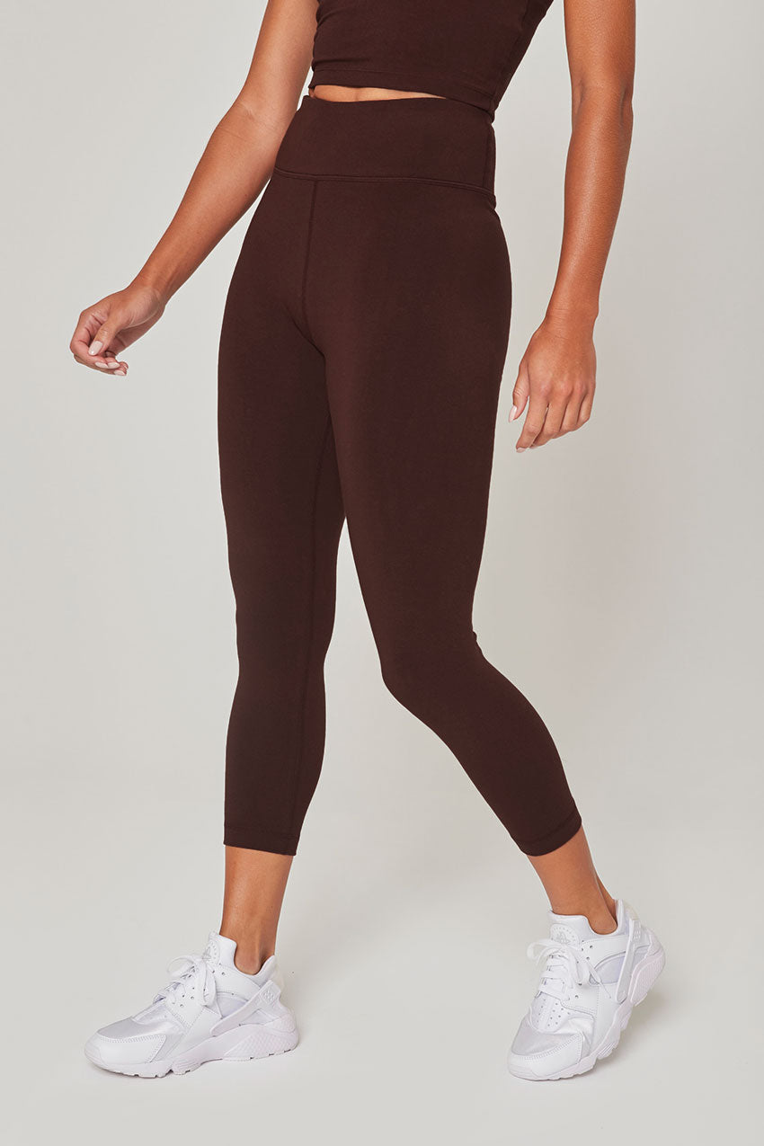 Balance Collection Womens Easy 27 High Rise Legging Chocolate