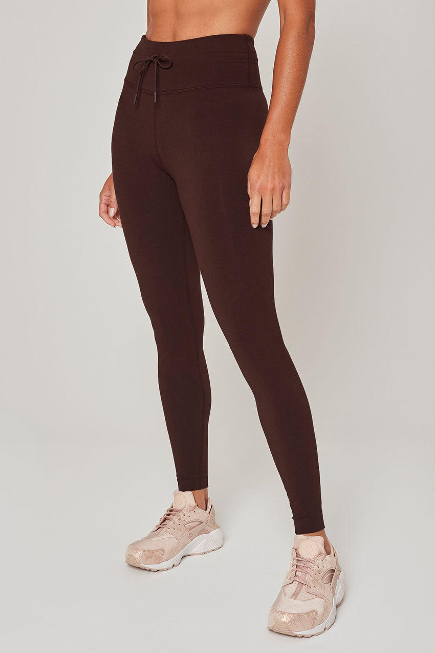Suzette Deep Chocolate 5 High Waist Brushed Poly Leggings – a
