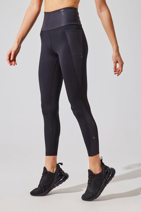 Compressive textured 65cm ankle-length leggings