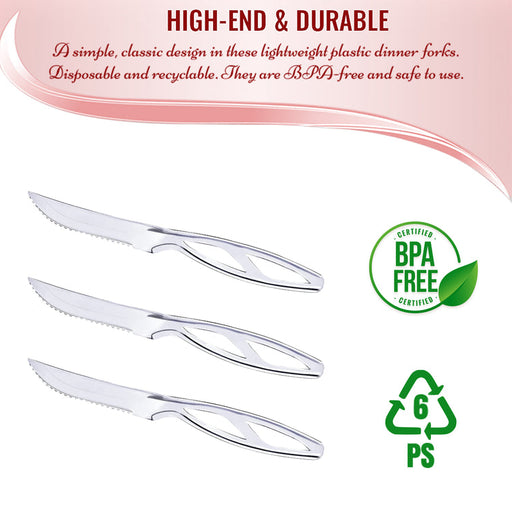 clear plastic knives s/20, heavyweight ETA 9/25