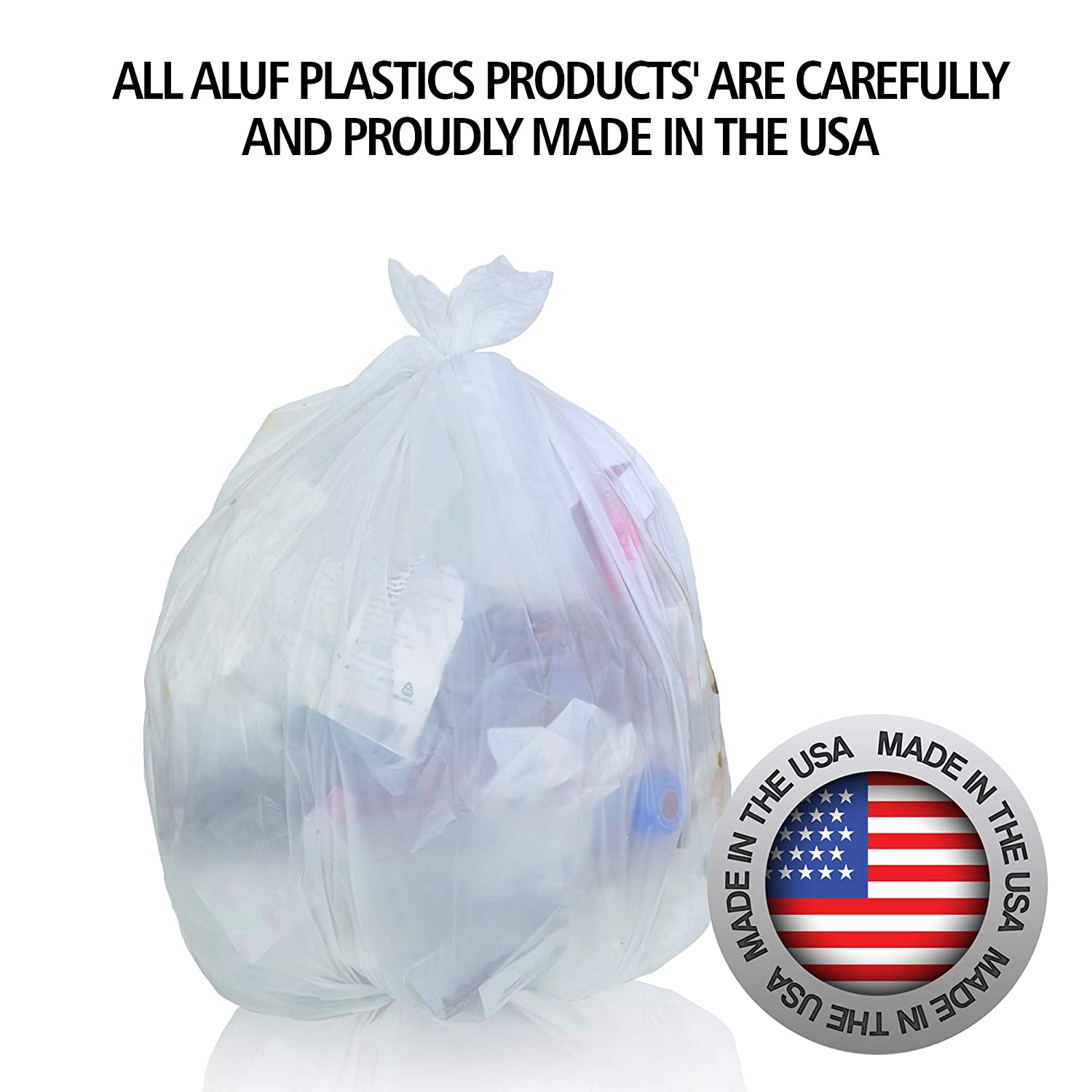 CP243308N HDPE Institutional Trash Can Liner, 12-16 Gallon Capacity, 33" Length x 24" Width x 8 Micron Thick, Natural (Case of 1000)