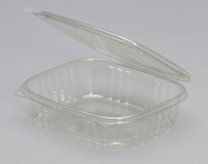 HINGED SALAD CONTAINER, SMALL CLEAR BAKERY CONTAINER