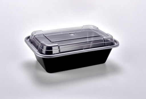 Vintage Tupperware Container Black Lid Clear Oval Medium Storage 7