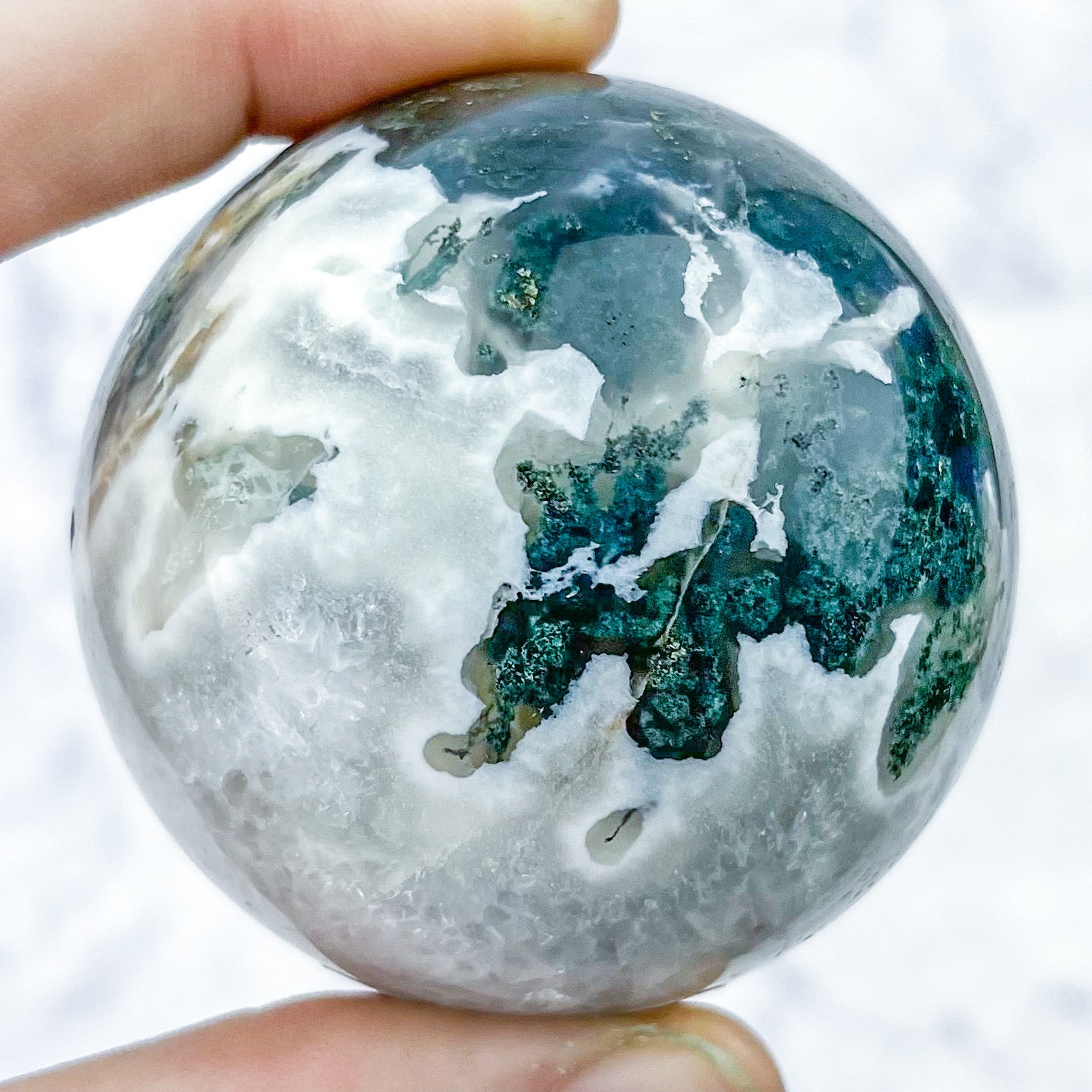 2 Inch Tree Agate Sphere J42 - The Gem Boutique product image