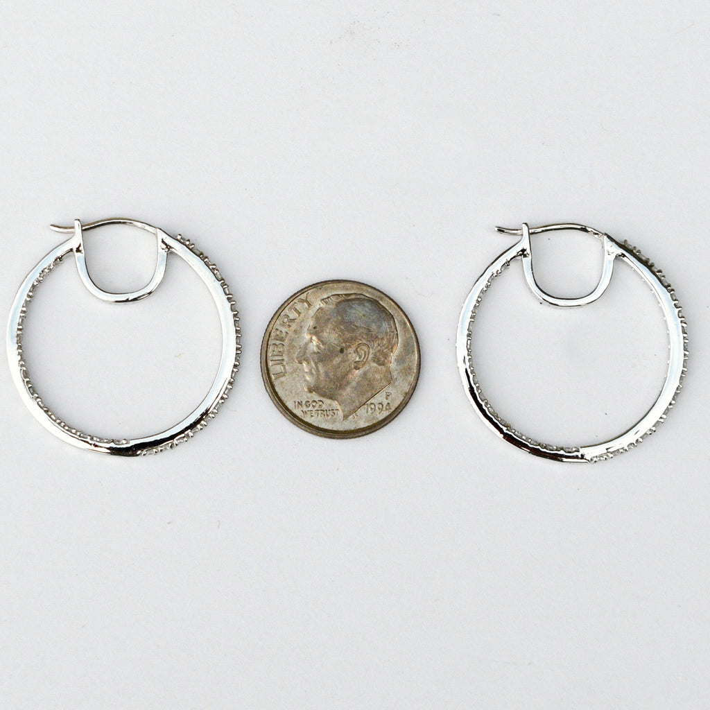 NEW Sterling Silver 925 Estate Epiphany Hoops/Hoop Earrings 1" Hoop