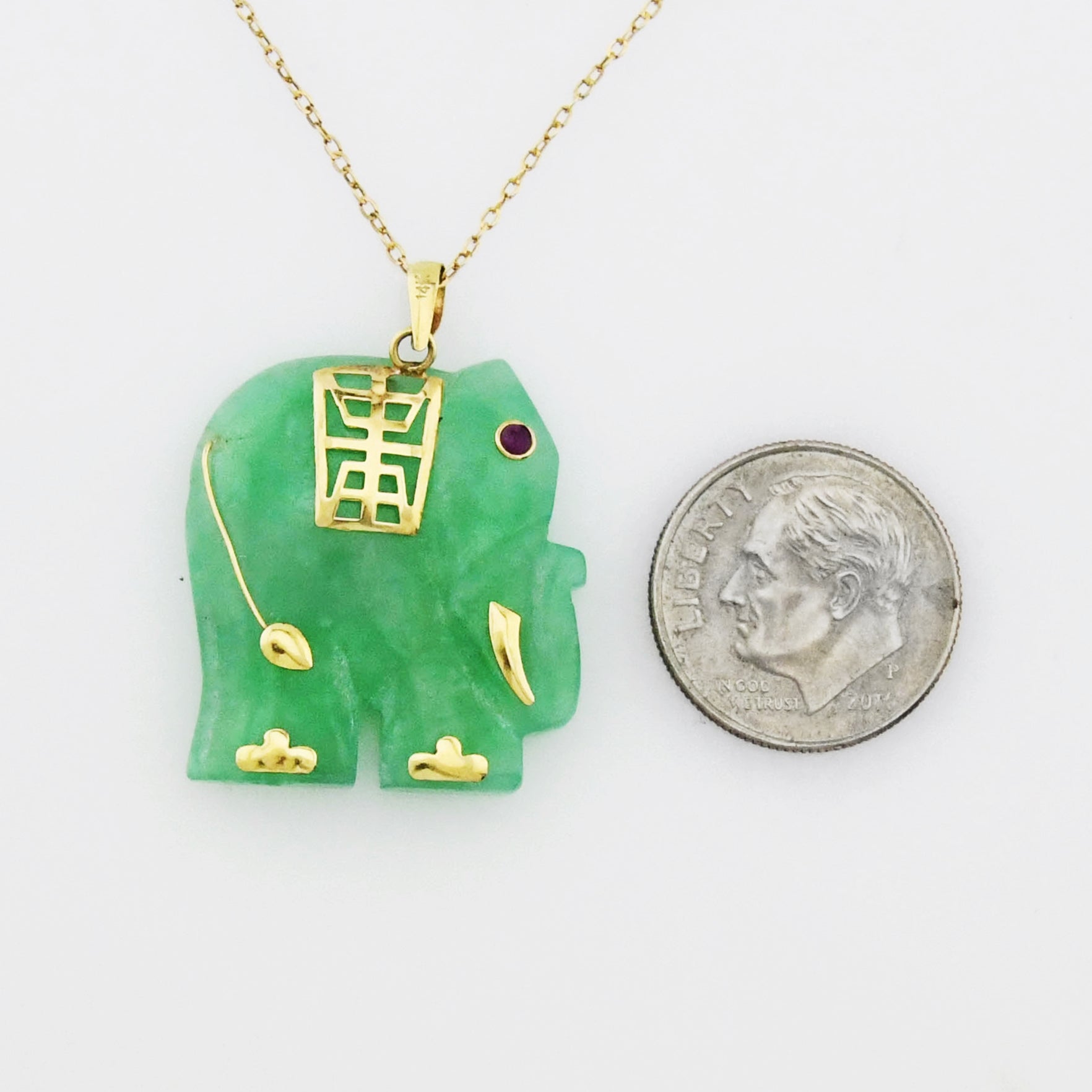 jade elephant necklace