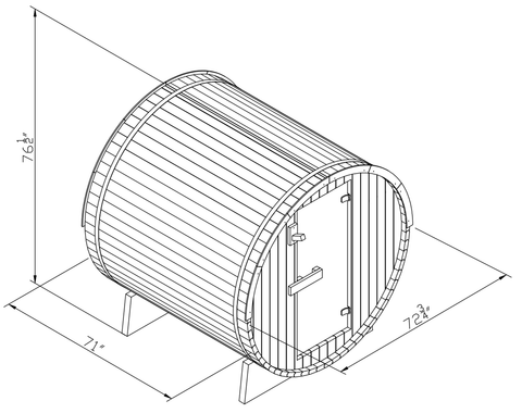 6 ft Barrel Sauna Cedar - Backcountry Recreation