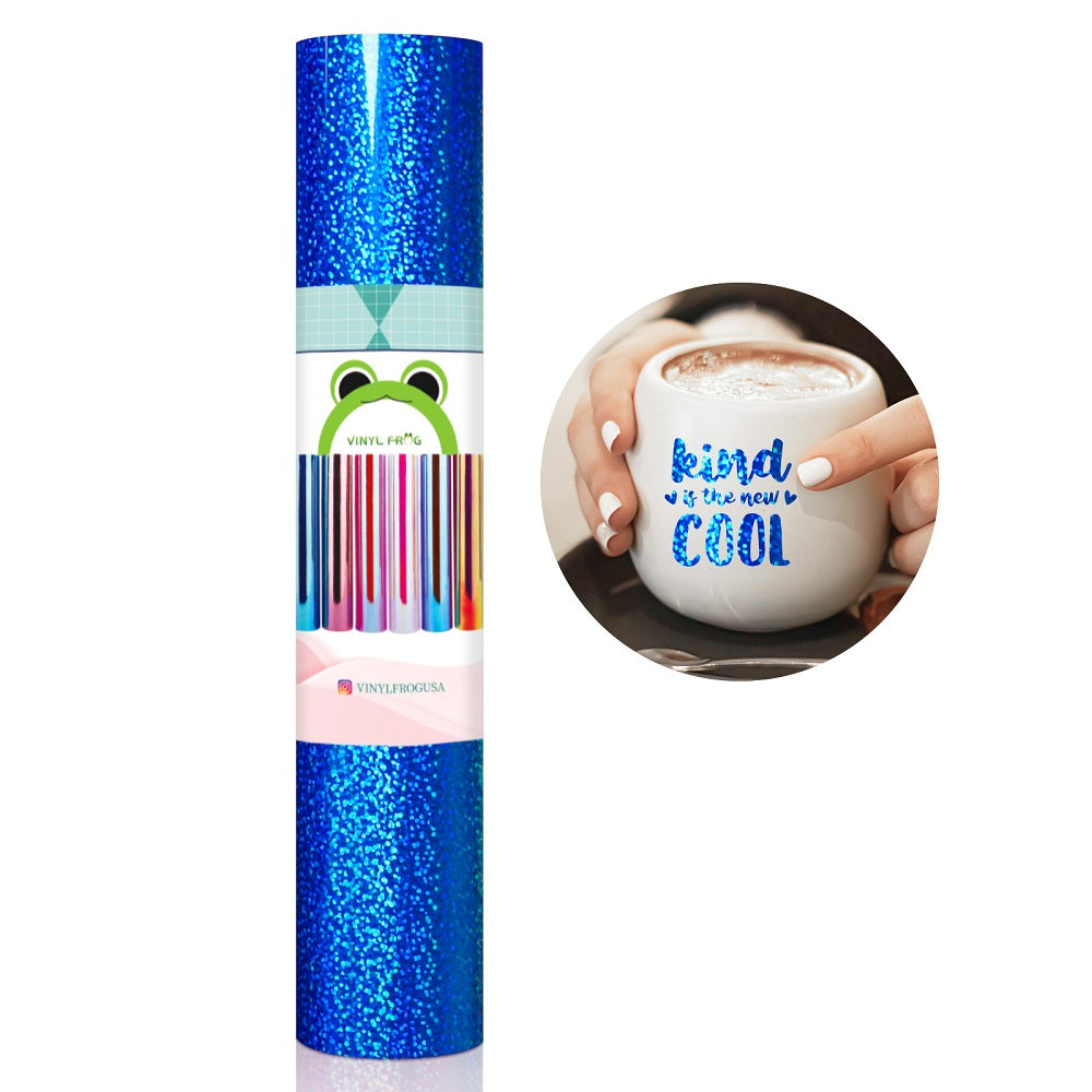 HTVRONT Peacock Blue Holographic Vinyl for cricut, Peacock Blue Holographic  Permanent Vinyl Rolls - 12 x 5 FT Opal Adhesive Viny