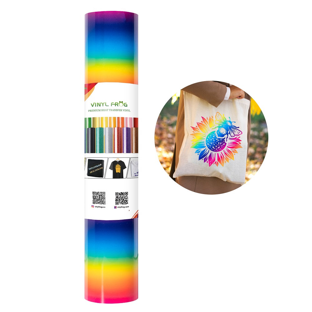  Rainbow 3D Puff Vinyl Heat Transfer - 12inches X 4FT