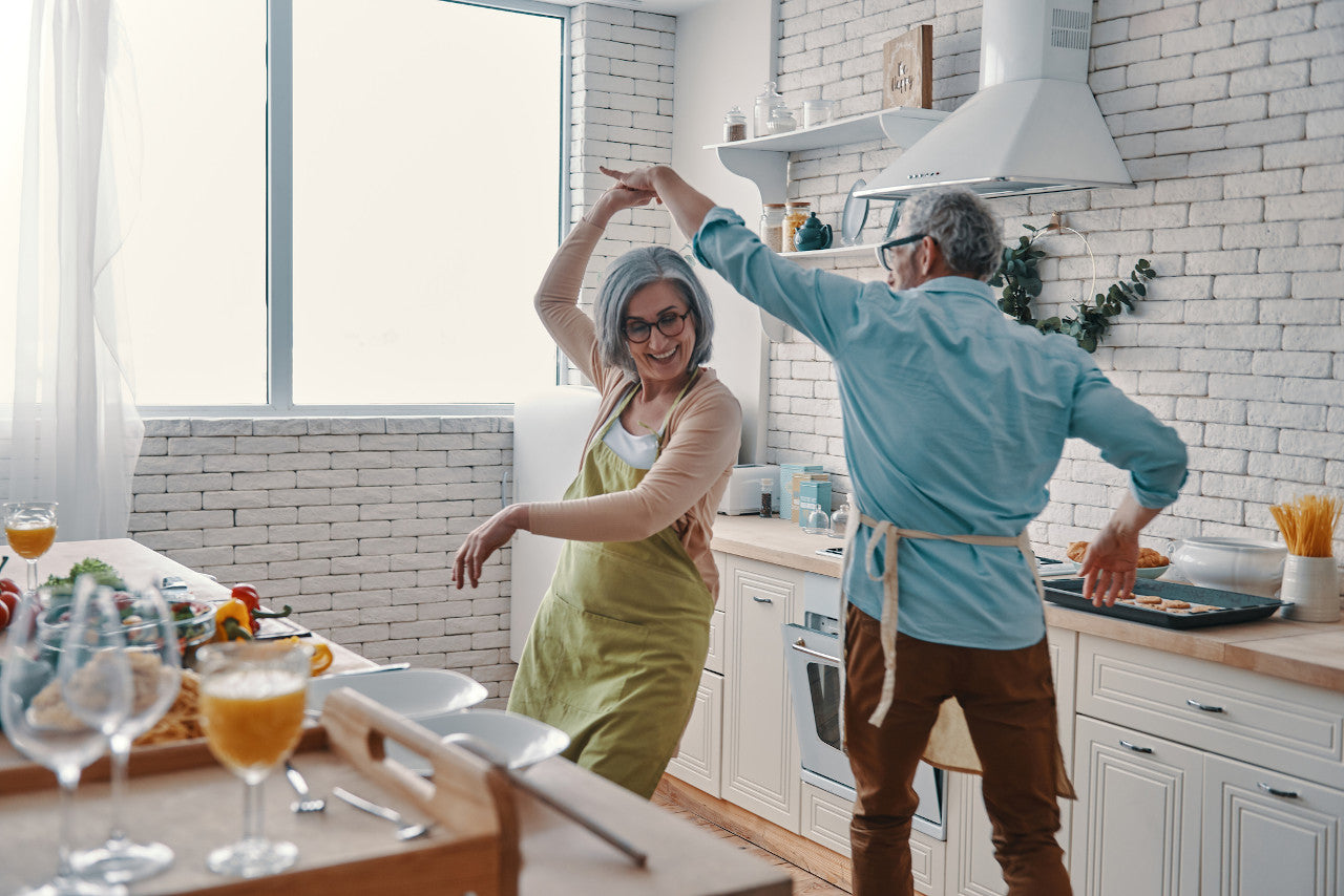 Couple dancing in the kitchen