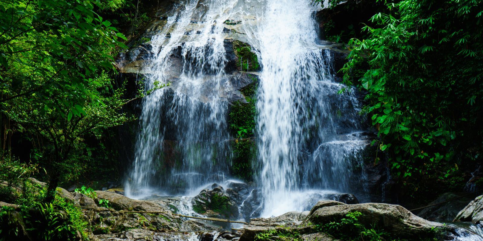 A Waterfall In The Forest