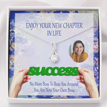 Gift For Boss Success Life Women Jewelry Alluring Necklace 14k White Gold W/T Customize Card