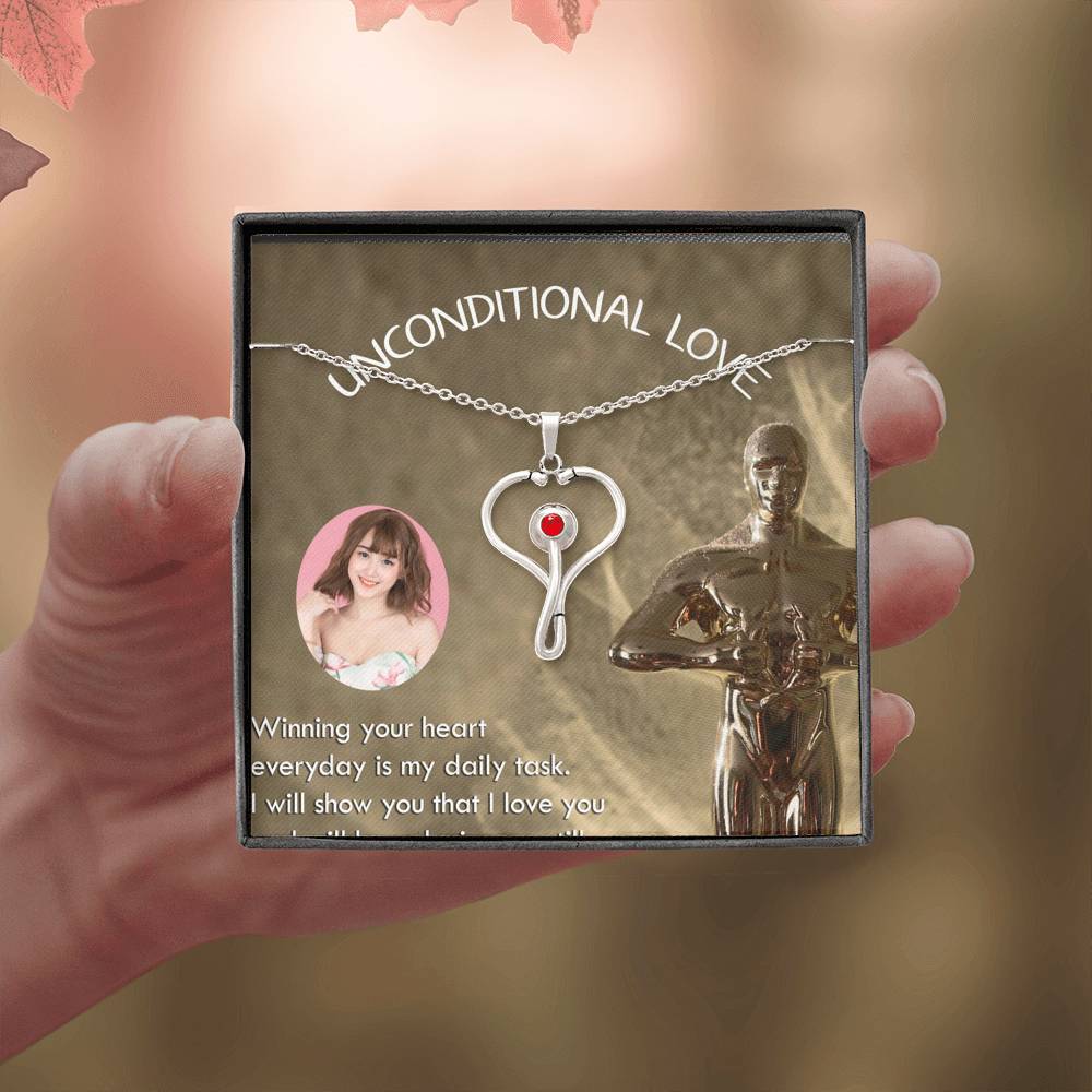 Unconditional Love Nice Jewelry Stethoscope Necklace Swarovski Crystal High Quality W/T Best Card