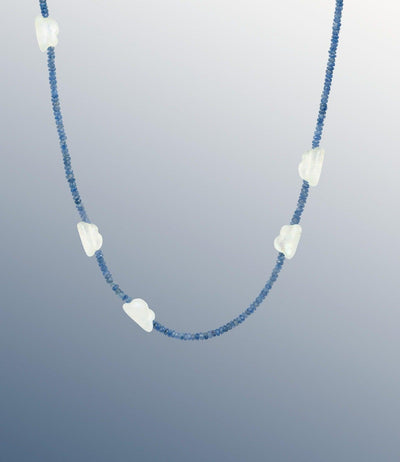 132.15 Crts Natural Welo Dyed Blue Opal Beads Necklace 231