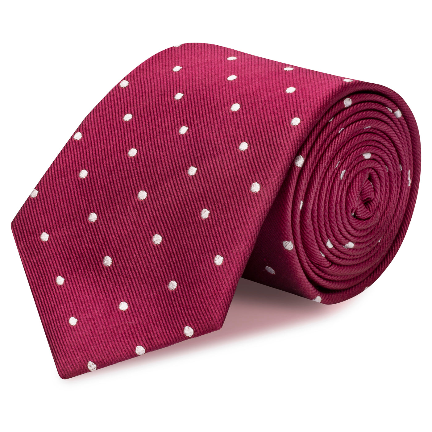 Burgundy Polka Dot Woven Silk Tie The Cufflink Store