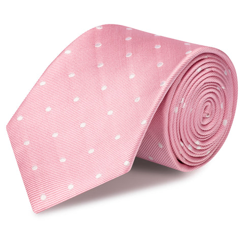 Pink & White Polka Dot Woven Silk Tie – The Cufflink Store