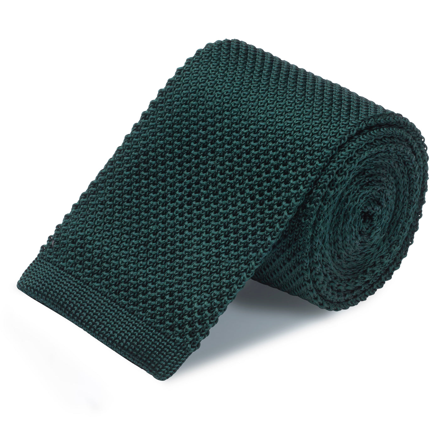 Dark Green Knitted Square Cut Silk Tie – The Cufflink Store